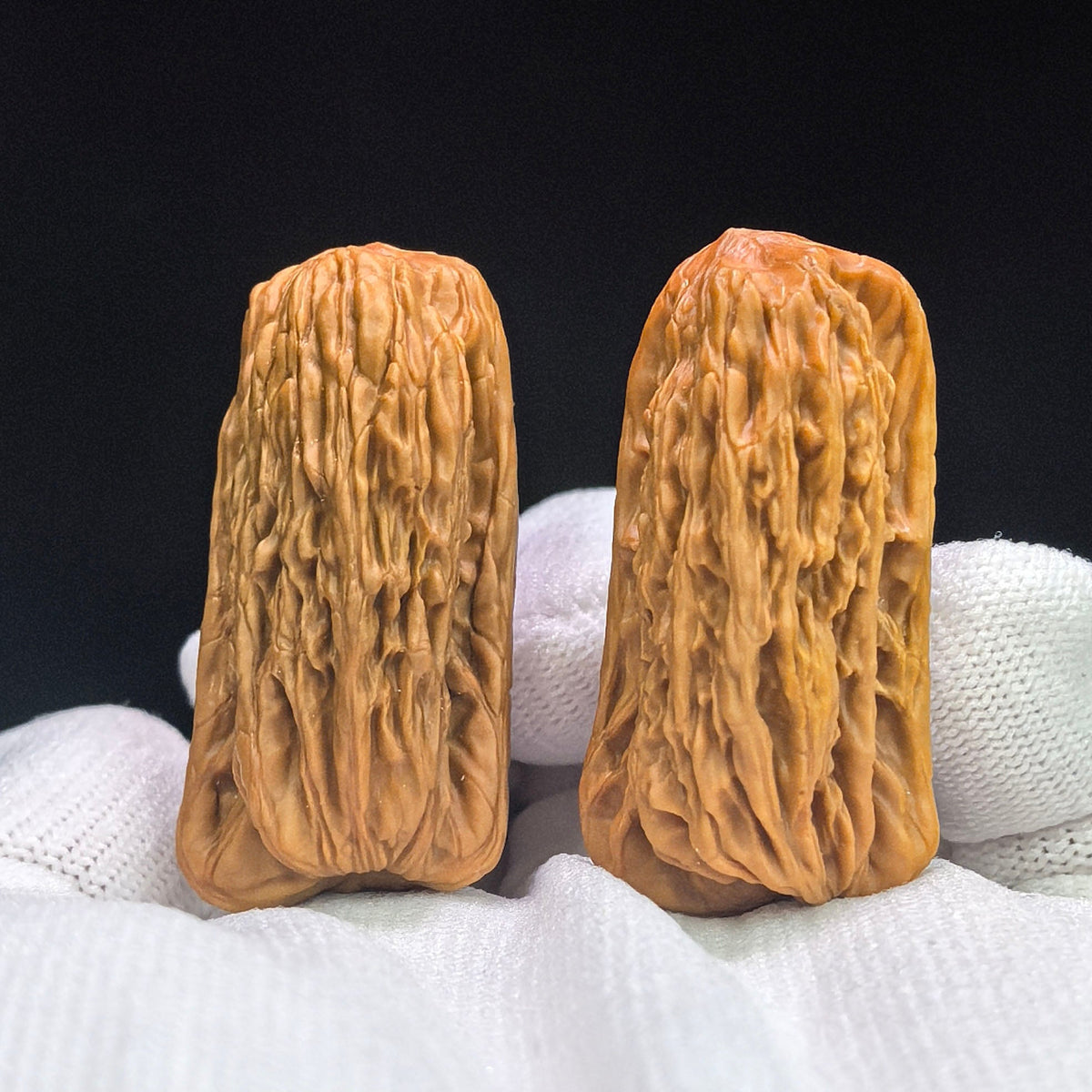 Penguin Gold Bar (Qi’e Jintiao) Scholar Walnut Pair — 22.0mm x 21.0mm | QEJT-CG243E - ThePatinaProject