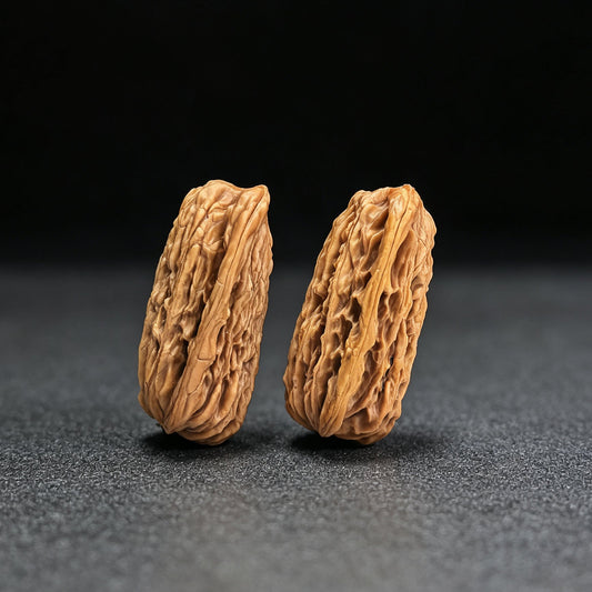 Penguin Gold Bar (Qi’e Jintiao) Scholar Walnut Pair — 22.0mm x 21.0mm | QEJT-CG243E - ThePatinaProject