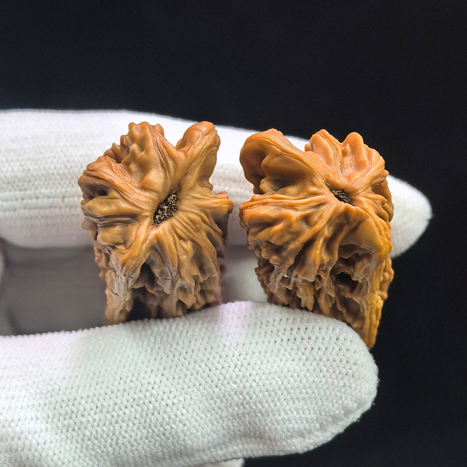 Penguin Gold Bar (Qi’e Jintiao) Scholar Walnut Pair — 22.0mm x 21.0mm | QEJT-CG243E - ThePatinaProject