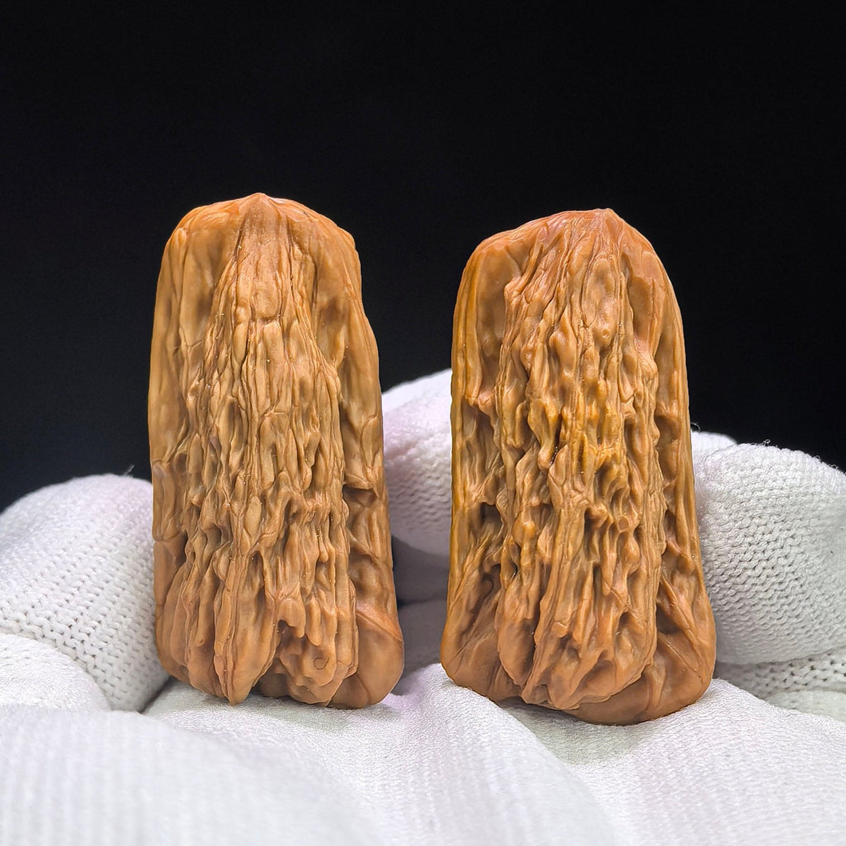 Penguin Gold Bar (Qi’e Jintiao) Scholar Walnut Pair — 22.0mm x 21.0mm | QEJT-CG243E - ThePatinaProject