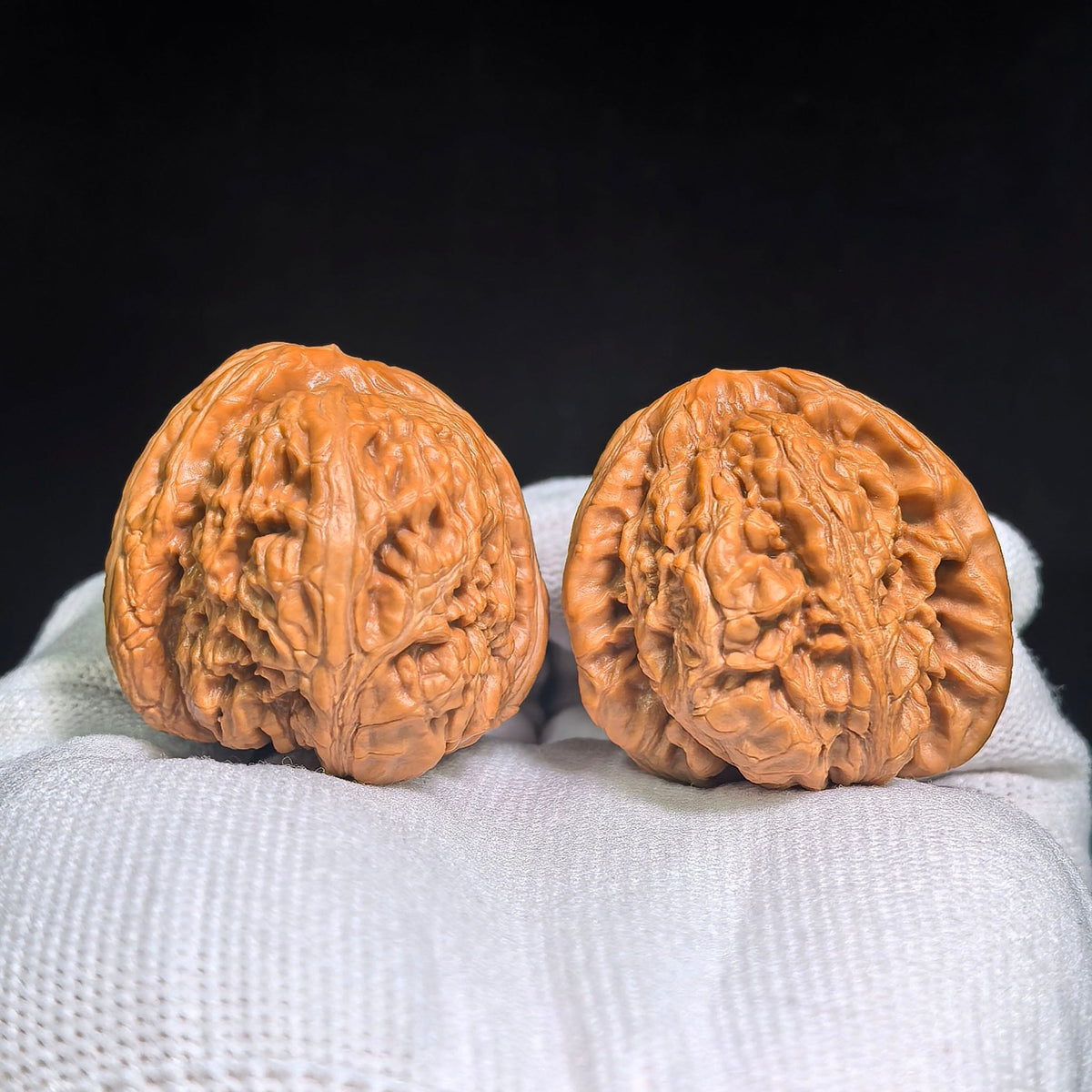 "Ping Gu Yuan Bao Wu Gui Bei / Ingot Turtle Back" Heirloom Collection Wenwan Walnuts Pair | 37.0mm x 41.0mm | PGYB-C1C9E - ThePatinaProject