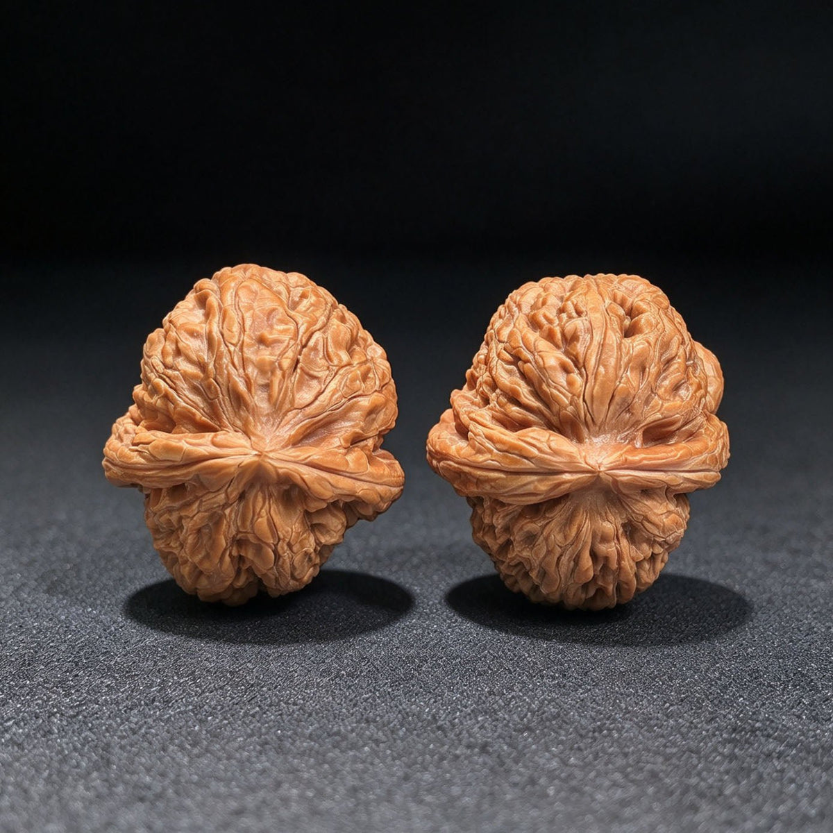 "Ping Gu Yuan Bao Wu Gui Bei / Ingot Turtle Back" Heirloom Collection Wenwan Walnuts Pair | 37.0mm x 41.0mm | PGYB-C1C9E - ThePatinaProject