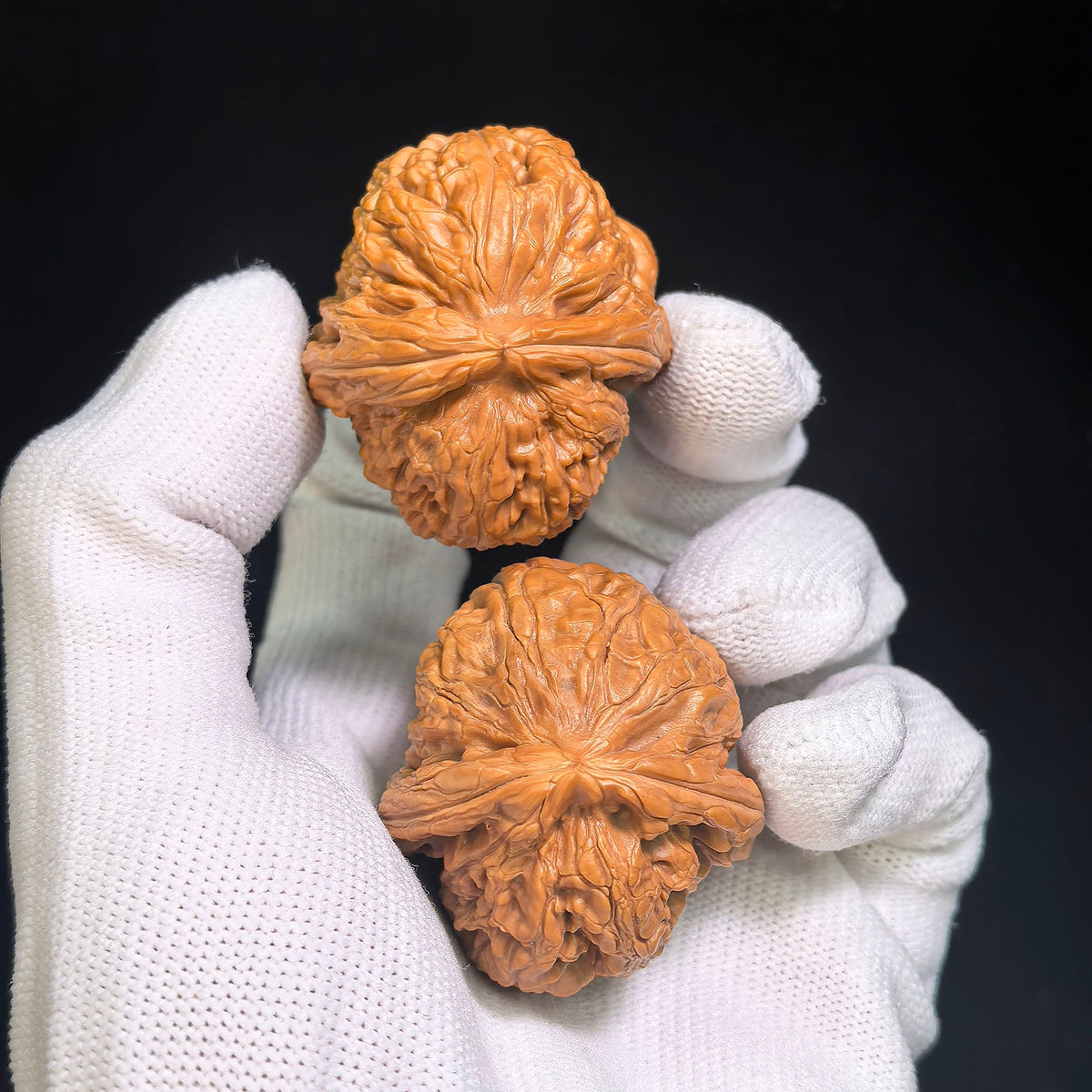 "Ping Gu Yuan Bao Wu Gui Bei / Ingot Turtle Back" Heirloom Collection Wenwan Walnuts Pair | 37.0mm x 41.0mm | PGYB-C1C9E - ThePatinaProject