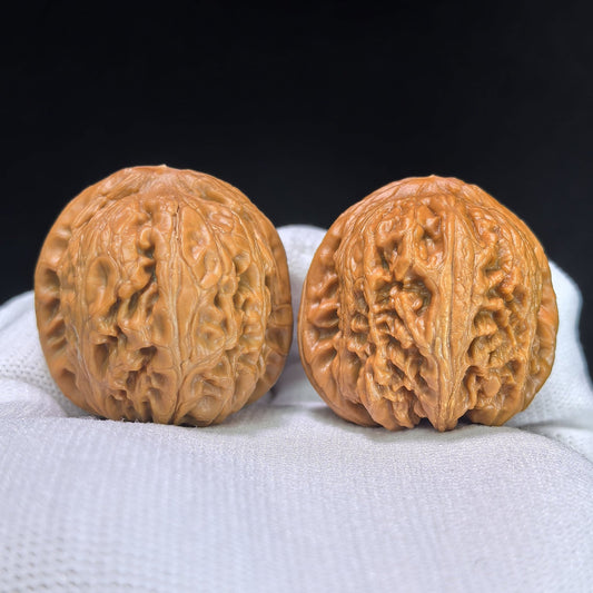 "Pinggu Ingot" Pinggu Yuanbao Wenwan Walnuts Pair | 36.0mm x 39.0mm | PGYB-1101 - ThePatinaProject