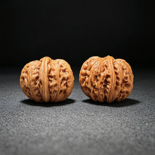 "Pinggu Sycee Ingot" Pinggu Yuanbao PGYB-1502C Low-Profile Wenwan Walnuts Pair | 38.0mm x 40.0mm | PGYB-1502C - ThePatinaProject