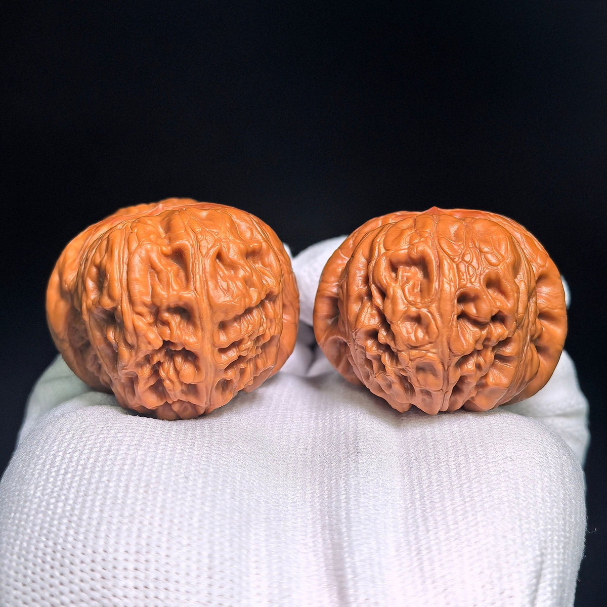 "Pinggu Sycee" Pinggu Yuanbao PGYB-CWB1E Wenwan Walnuts Collector Pair | 41.0mm x 47.0mm | Stock ID: PGYB-CWB1E - ThePatinaProject