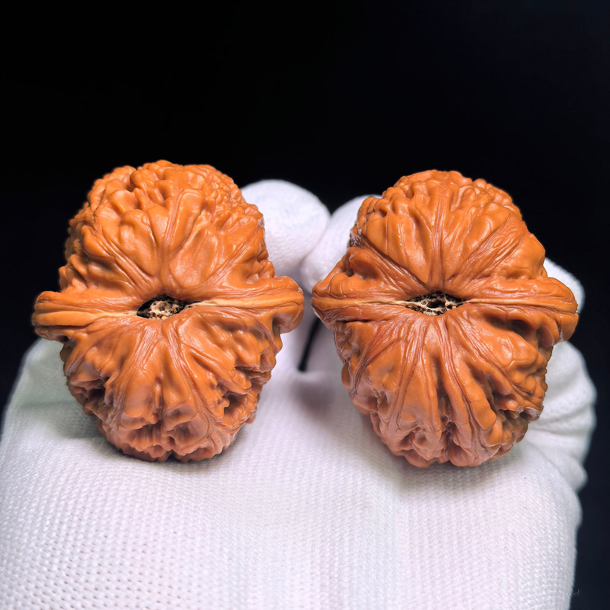 "Pinggu Sycee" Pinggu Yuanbao PGYB-CWB1E Wenwan Walnuts Collector Pair | 41.0mm x 47.0mm | Stock ID: PGYB-CWB1E - ThePatinaProject