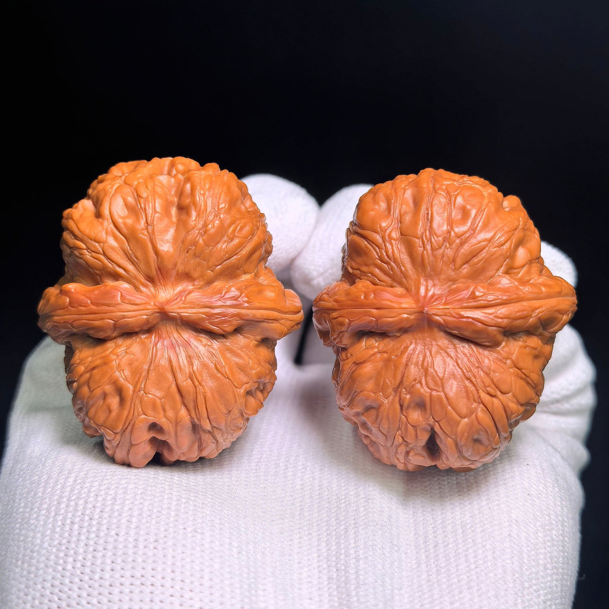 "Pinggu Sycee" Pinggu Yuanbao PGYB-CWB1E Wenwan Walnuts Collector Pair | 41.0mm x 47.0mm | Stock ID: PGYB-CWB1E - ThePatinaProject