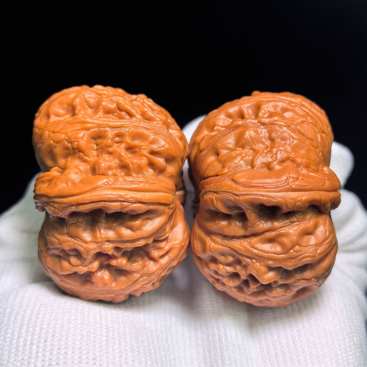 "Pinggu Sycee" Pinggu Yuanbao PGYB-CWB1E Wenwan Walnuts Collector Pair | 41.0mm x 47.0mm | Stock ID: PGYB-CWB1E - ThePatinaProject