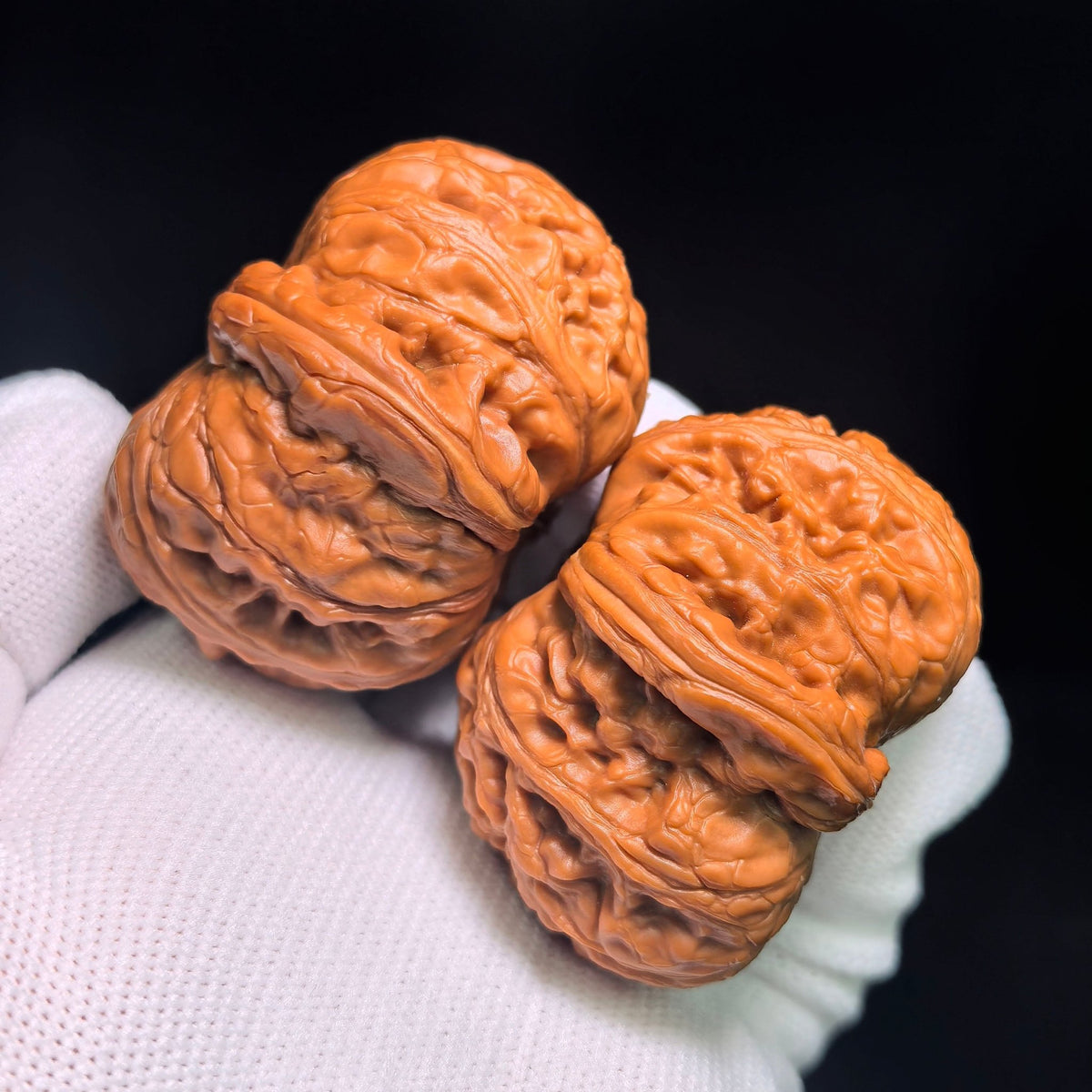 "Pinggu Sycee" Pinggu Yuanbao PGYB-CWB1E Wenwan Walnuts Collector Pair | 41.0mm x 47.0mm | Stock ID: PGYB-CWB1E - ThePatinaProject