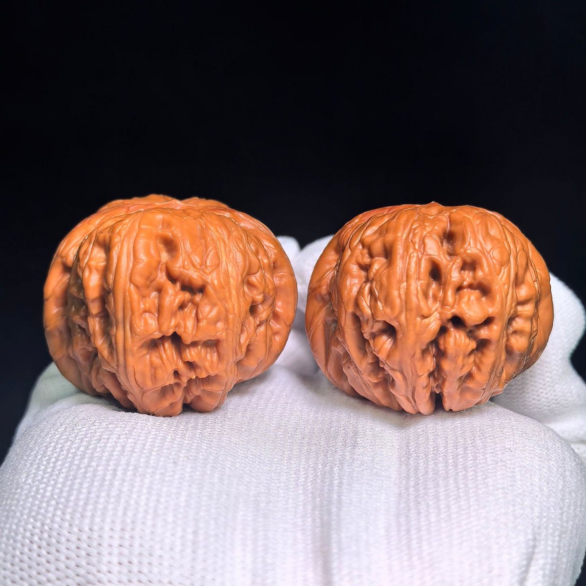 "Pinggu Sycee" Pinggu Yuanbao PGYB-CWB1E Wenwan Walnuts Collector Pair | 41.0mm x 47.0mm | Stock ID: PGYB-CWB1E - ThePatinaProject