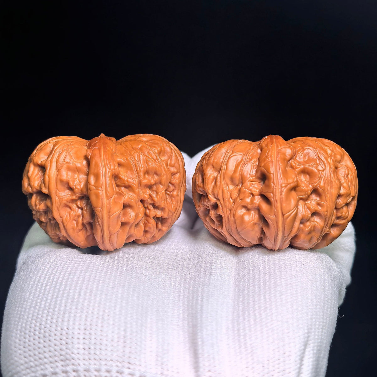 "Pinggu Sycee" Pinggu Yuanbao PGYB-CWB1E Wenwan Walnuts Collector Pair | 41.0mm x 47.0mm | Stock ID: PGYB-CWB1E - ThePatinaProject