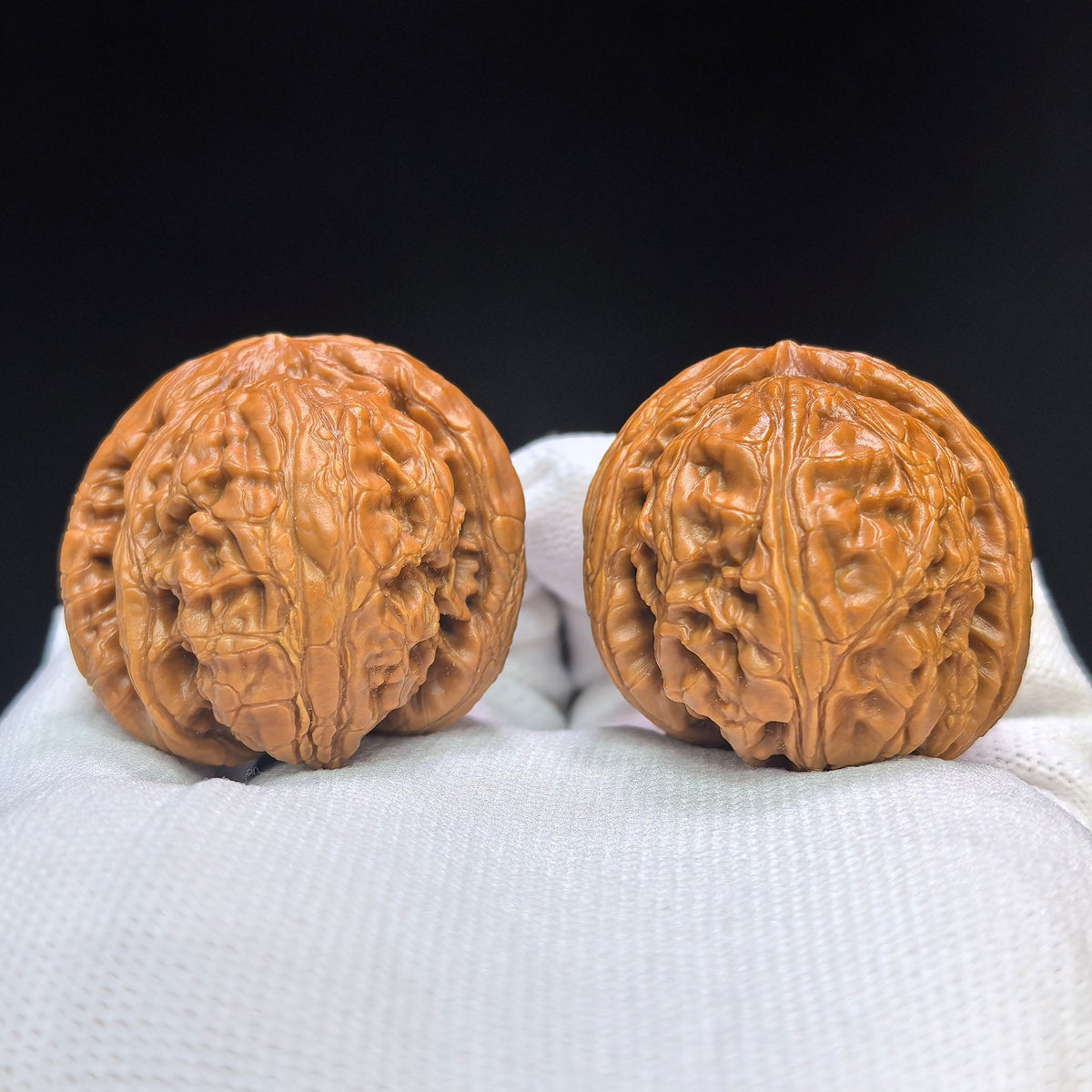 "Pinggu Sycee Turtle-Back Buddha Belly" Pinggu Yuanbao Guibei Fodu Wenwan Walnuts Pair | 38.0mm x 40.0mm | PGYBFD-C238E - ThePatinaProject