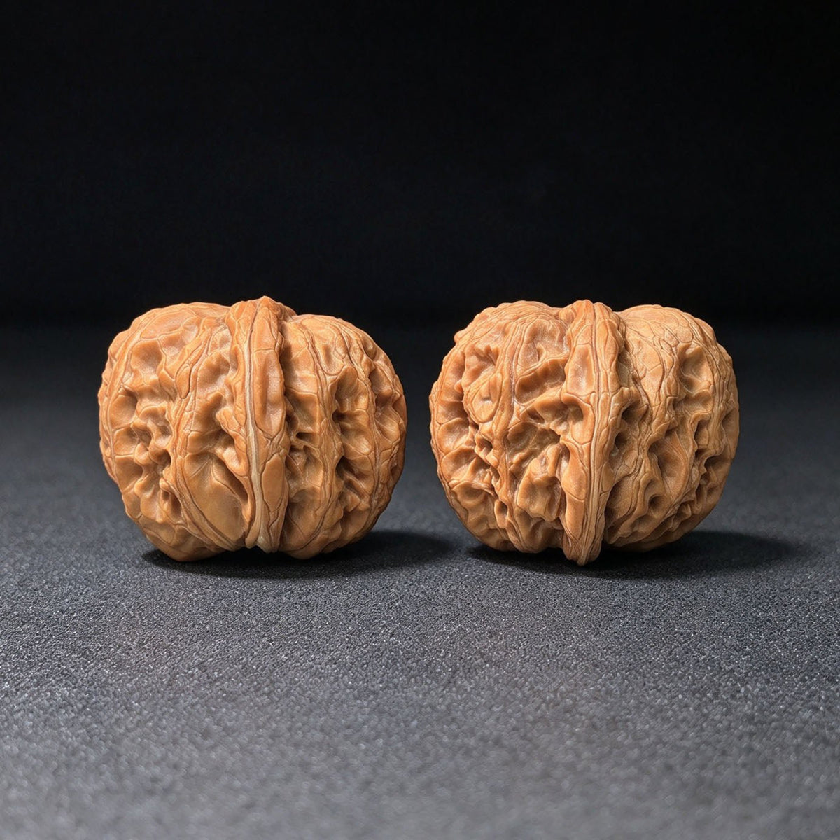 "Pinggu Yuanbao" Classic Ingot Silhouette Heirloom Wenwan Walnuts Pair | 41.0mm x 45.0mm | PGYB-801 - ThePatinaProject