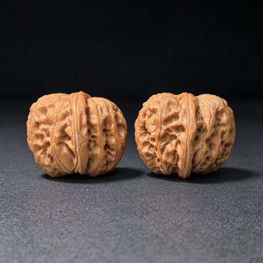 "Pinggu Yuanbao" Classic Ingot Silhouette Heirloom Wenwan Walnuts Pair | 41.0mm x 45.0mm | PGYB-801 - ThePatinaProject