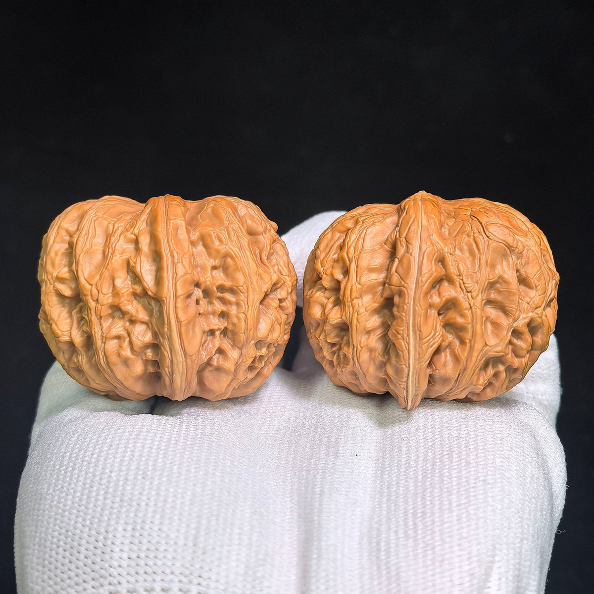 "Pinggu Yuanbao" Classic Ingot Silhouette Heirloom Wenwan Walnuts Pair | 41.0mm x 45.0mm | PGYB-801 - ThePatinaProject