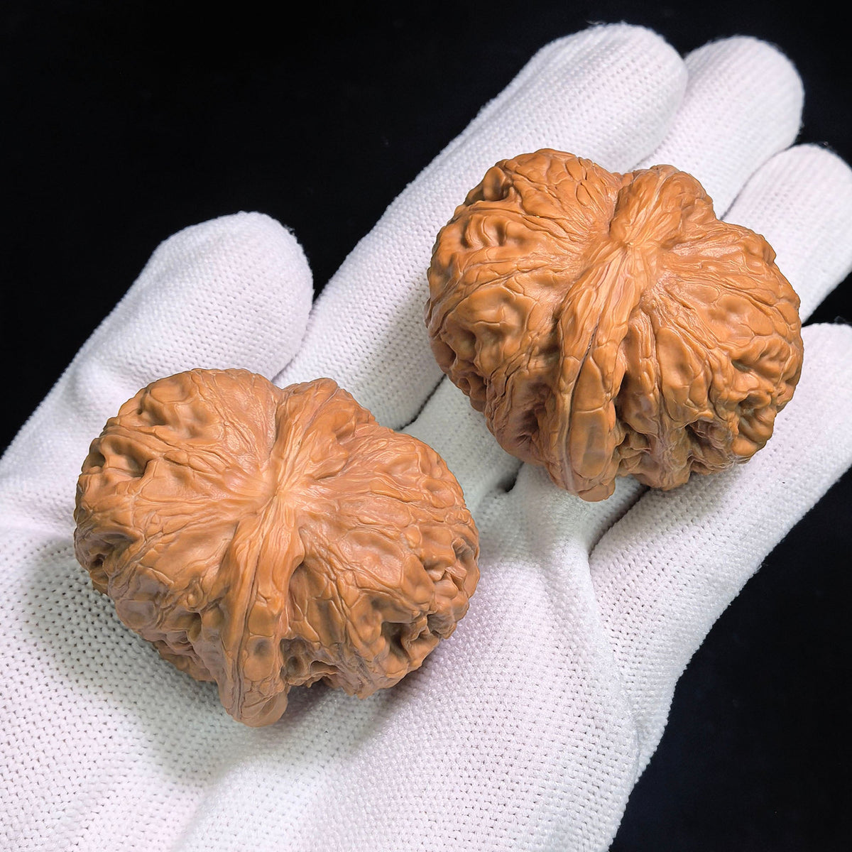 "Pinggu Yuanbao" Classic Ingot Silhouette Heirloom Wenwan Walnuts Pair | 41.0mm x 45.0mm | PGYB-801 - ThePatinaProject