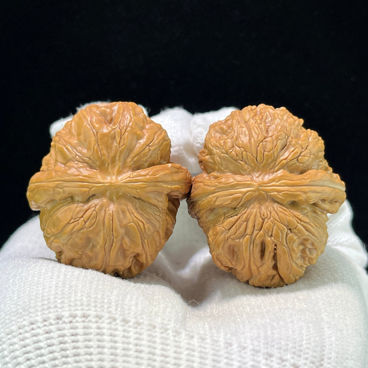 Pinggu Yuanbao (Gold Ingot) Scholar Walnuts Pair | 34.0mm x 37.0mm | Stock ID: PGYB-1104 - ThePatinaProject