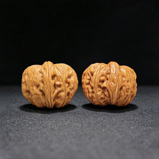 "Pinggu Yuanbao" Pinggu Yuanbao Classic Low-Profile Wenwan Walnuts Pair | 39.0mm x 41.0mm | PGYB-1505C - ThePatinaProject