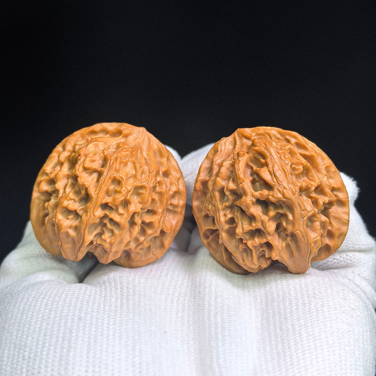 Pingguoyuan Tiancanjiao Wenwan Walnuts Pair | Compact Broad-Bodied Irregular Form | 38.0mm × 39.0mm | PGY-1401E - ThePatinaProject
