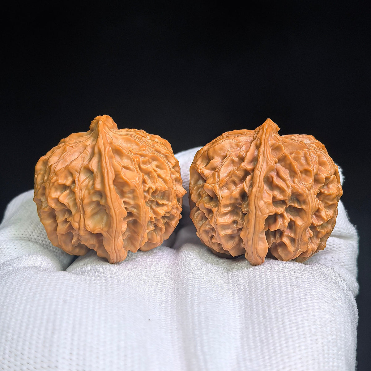Pingguoyuan Tiancanjiao Wenwan Walnuts Pair | Compact Broad-Bodied Irregular Form | 38.0mm × 39.0mm | PGY-1401E - ThePatinaProject