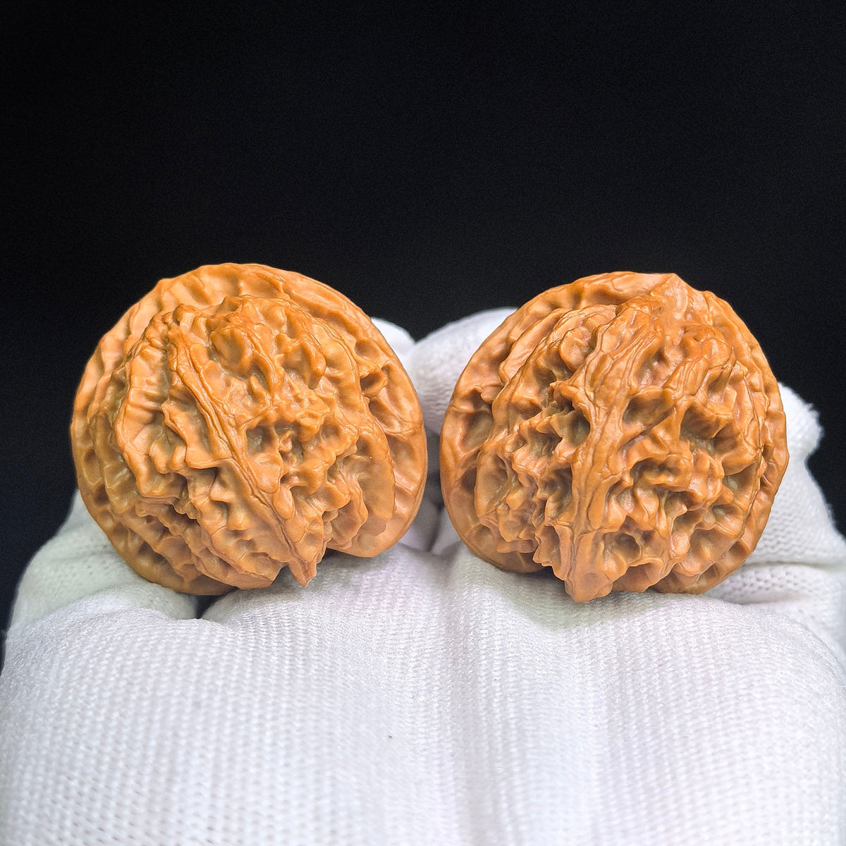 Pingguoyuan Tiancanjiao Wenwan Walnuts Pair | Compact Broad-Bodied Irregular Form | 38.0mm × 39.0mm | PGY-1401E - ThePatinaProject