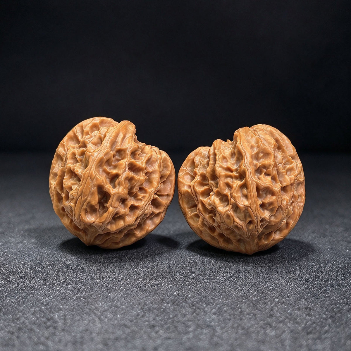 Pingguoyuan Tiancanjiao Wenwan Walnuts Pair | Compact Broad-Bodied Irregular Form | 38.0mm × 39.0mm | PGY-1401E - ThePatinaProject