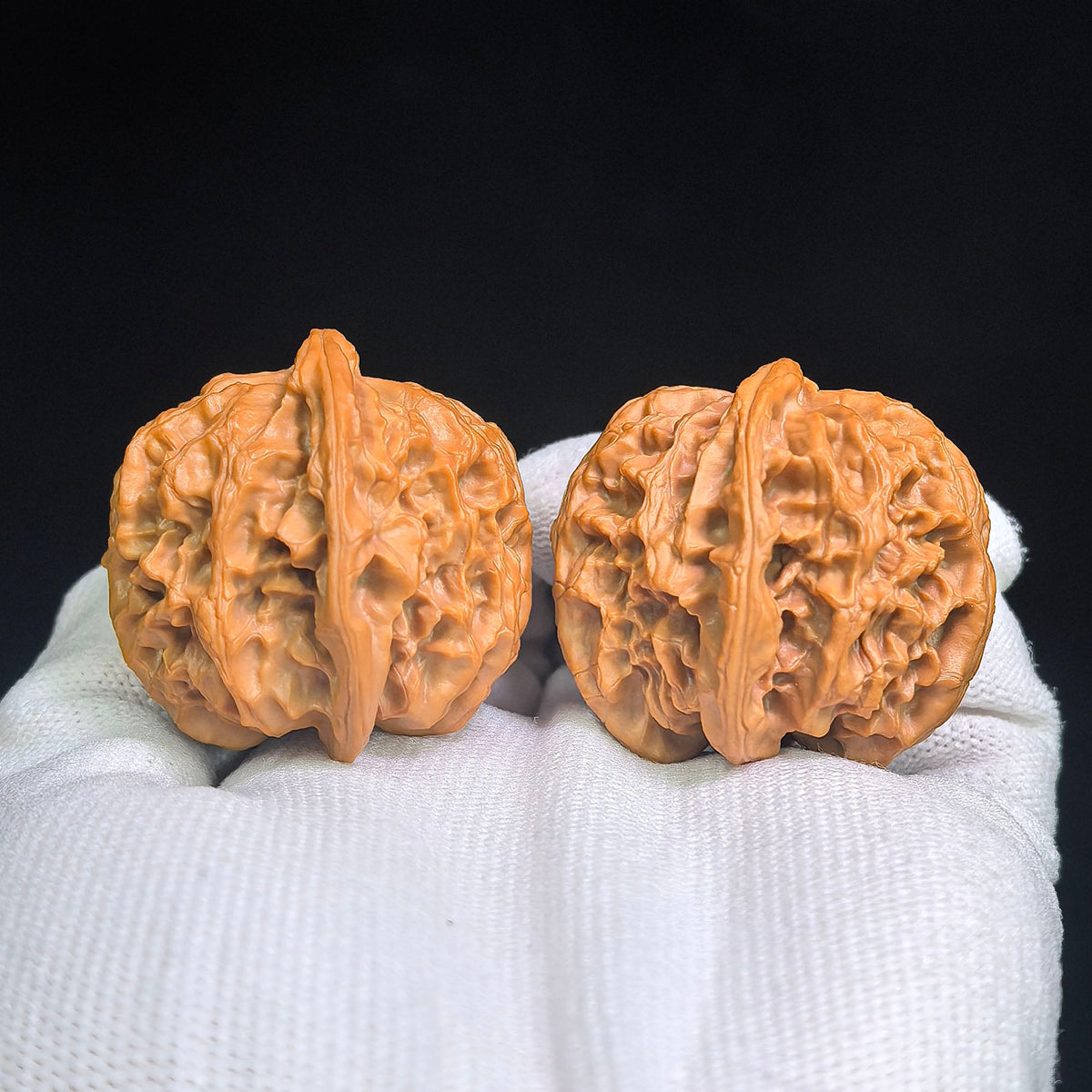 Pingguoyuan Tiancanjiao Wenwan Walnuts Pair | Compact Broad-Bodied Irregular Form | 38.0mm × 39.0mm | PGY-1401E - ThePatinaProject