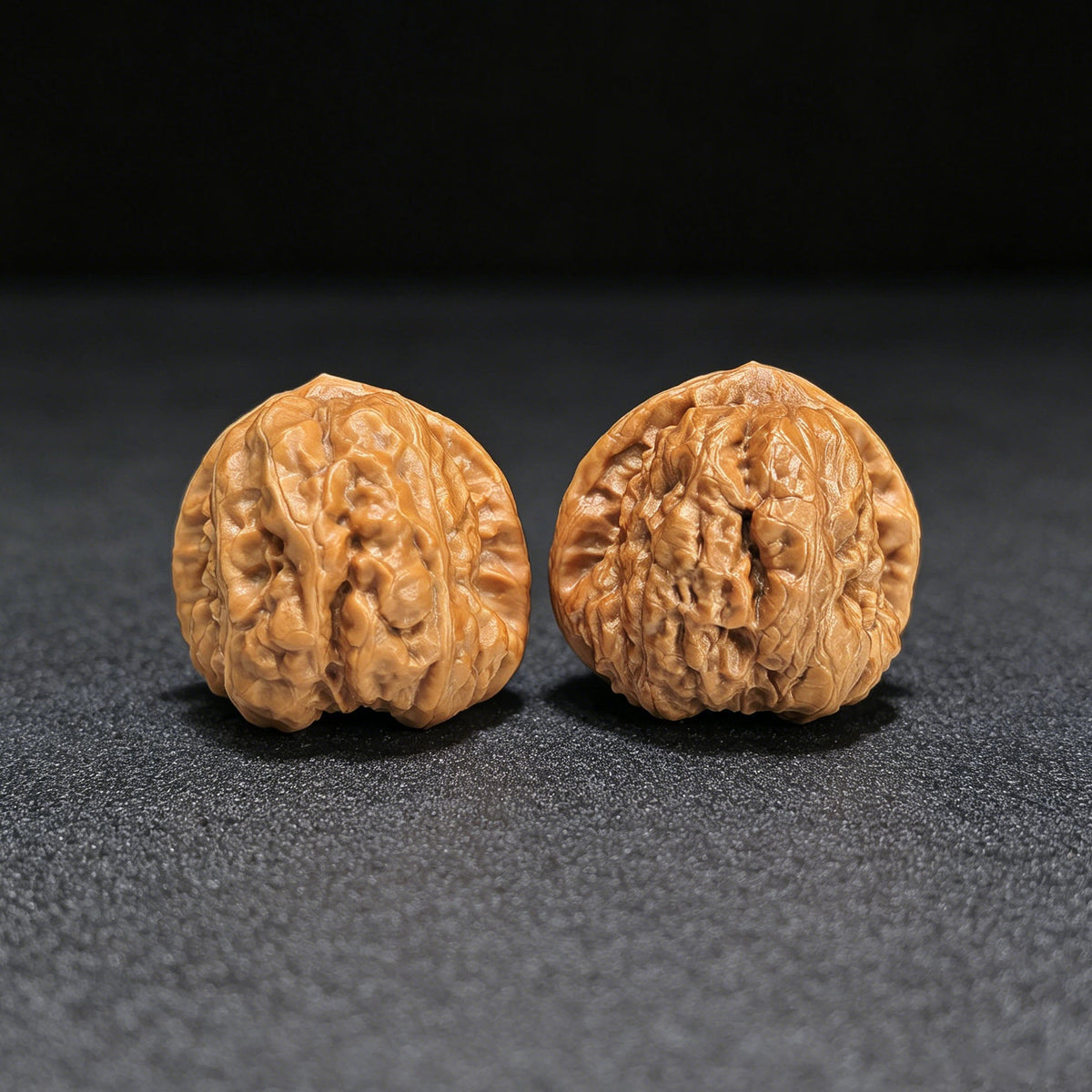 "Pocket Crystal Frog" Xiuzhen Shuijingwa Wenwan Walnuts (Pair) | 34.0mm x 35.0mm | Stock ID: XZW-1401 - ThePatinaProject