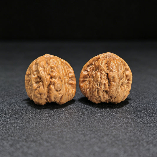 "Pocket Crystal Frog" Xiuzhen Shuijingwa Wenwan Walnuts (Pair) | 34.0mm x 35.0mm | Stock ID: XZW-1401 - ThePatinaProject