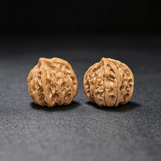 "Pocket Imperial Jade Seal Vulture" Yuxi Zuoshandiao Special Pocket Mutation Wenwan Walnuts Pair | 31.0mm x 32.0mm | YSZSD-C231E - ThePatinaProject