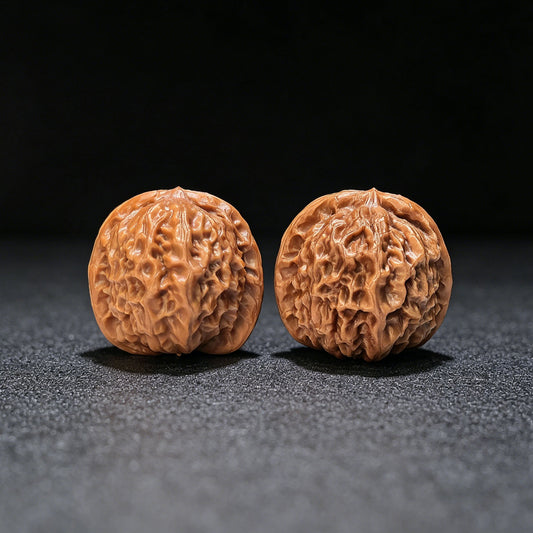 "Pocket Porcelain Doll" Miniature Ciwawa Wenwan Walnuts (Pair) | 34.0mm x 35.0mm | Stock ID: CWW-1506C - ThePatinaProject