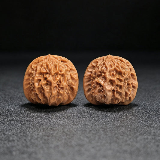 Porcelain Doll × Chengde Official Seal Wenwan Walnut Pair — 37.0mm x 35.0mm | CWWXCDGY-17A6C - ThePatinaProject