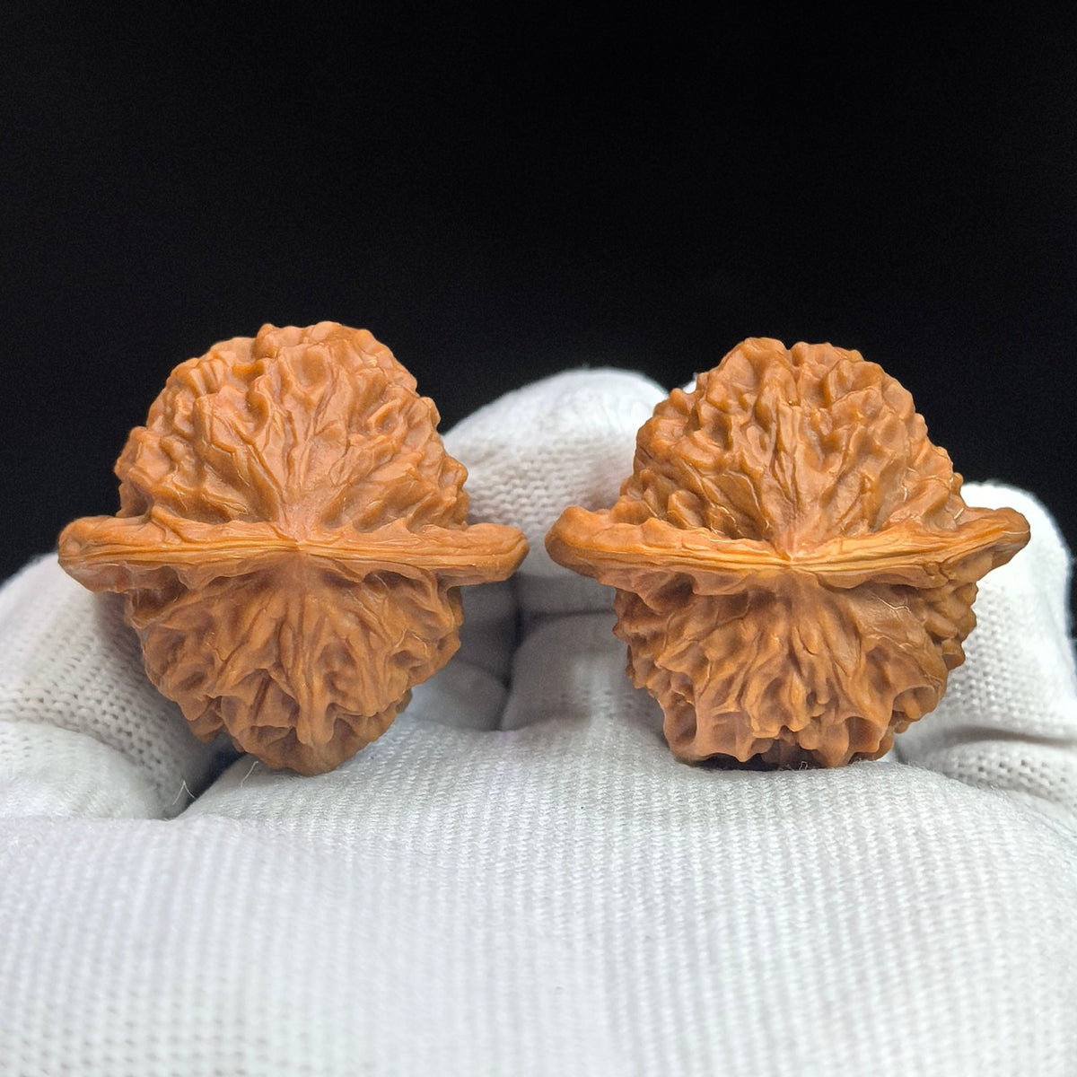 Porcelain Doll × Chengde Official Seal Wenwan Walnut Pair — 37.0mm x 35.0mm | CWWXCDGY-17A6C - ThePatinaProject