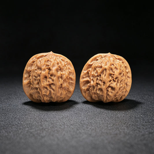 "Porcelain Doll" Ciwawawa Pocket Low-Profile Wenwan Walnuts Pair | 37.0mm x 35.0mm | CWW-SY1B4 - ThePatinaProject