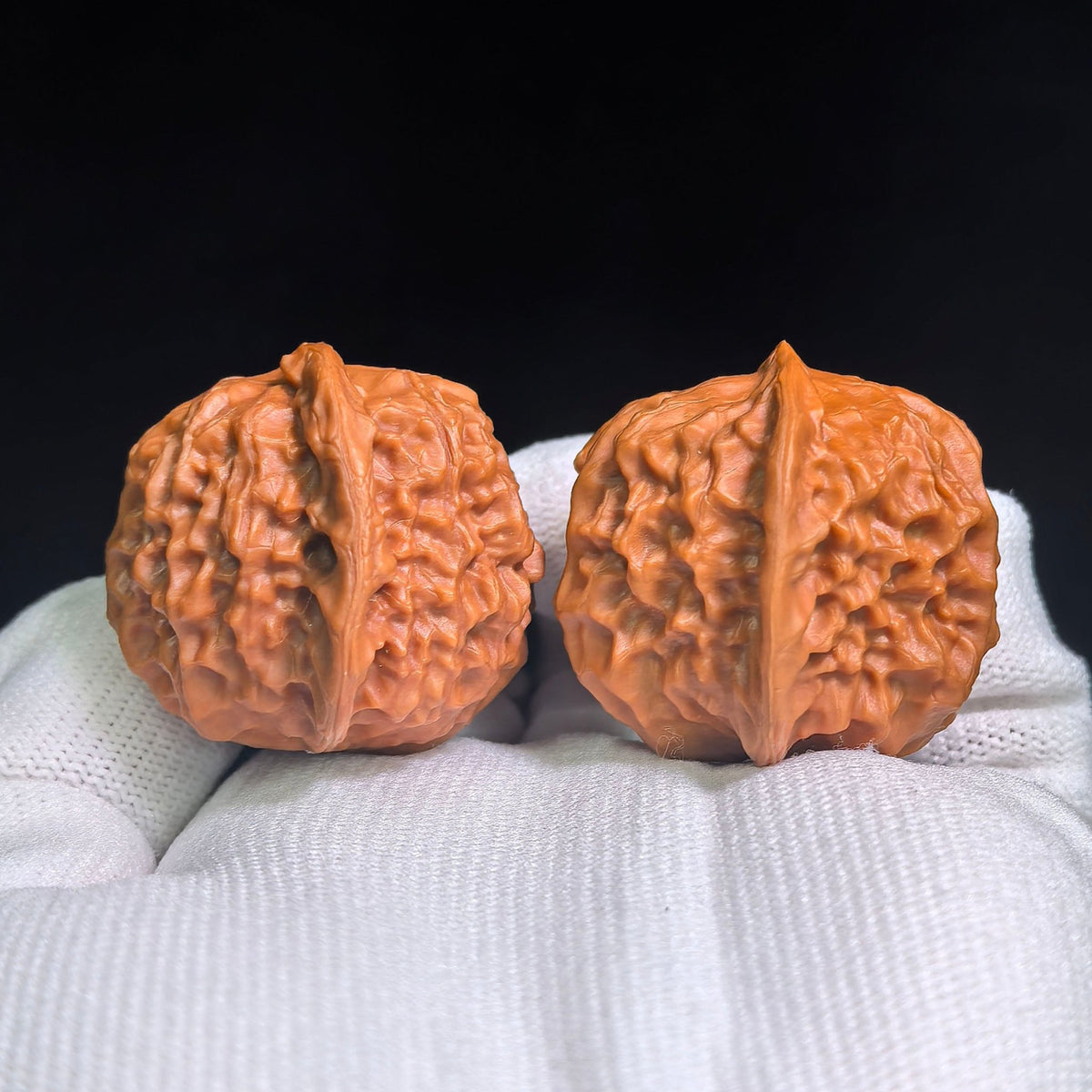 "Porcelain Doll x Chengde Official Seal" Ciwawawa CWW-802C Heirloom Wenwan Walnuts Pair | 35.0mm x 35.0mm | CWW-802C - ThePatinaProject