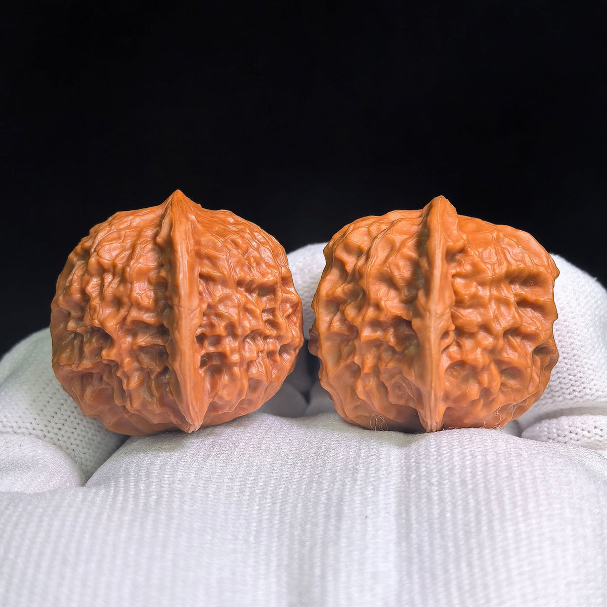 "Porcelain Doll x Chengde Official Seal" Ciwawawa CWW-802C Heirloom Wenwan Walnuts Pair | 35.0mm x 35.0mm | CWW-802C - ThePatinaProject