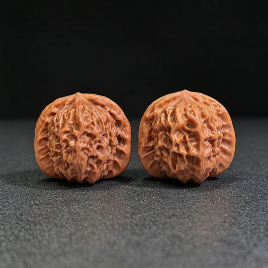 "Porcelain Doll x Chengde Official Seal" Ciwawawa CWW-802C Heirloom Wenwan Walnuts Pair | 35.0mm x 35.0mm | CWW-802C - ThePatinaProject