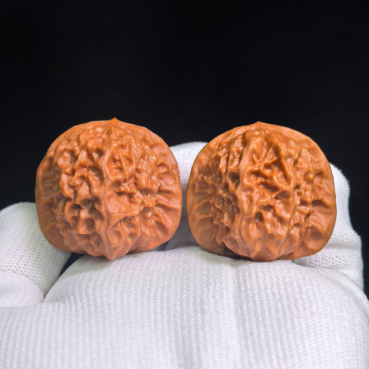 "Porcelain Doll x Chengde Official Seal" Ciwawawa CWW-802C Heirloom Wenwan Walnuts Pair | 35.0mm x 35.0mm | CWW-802C - ThePatinaProject
