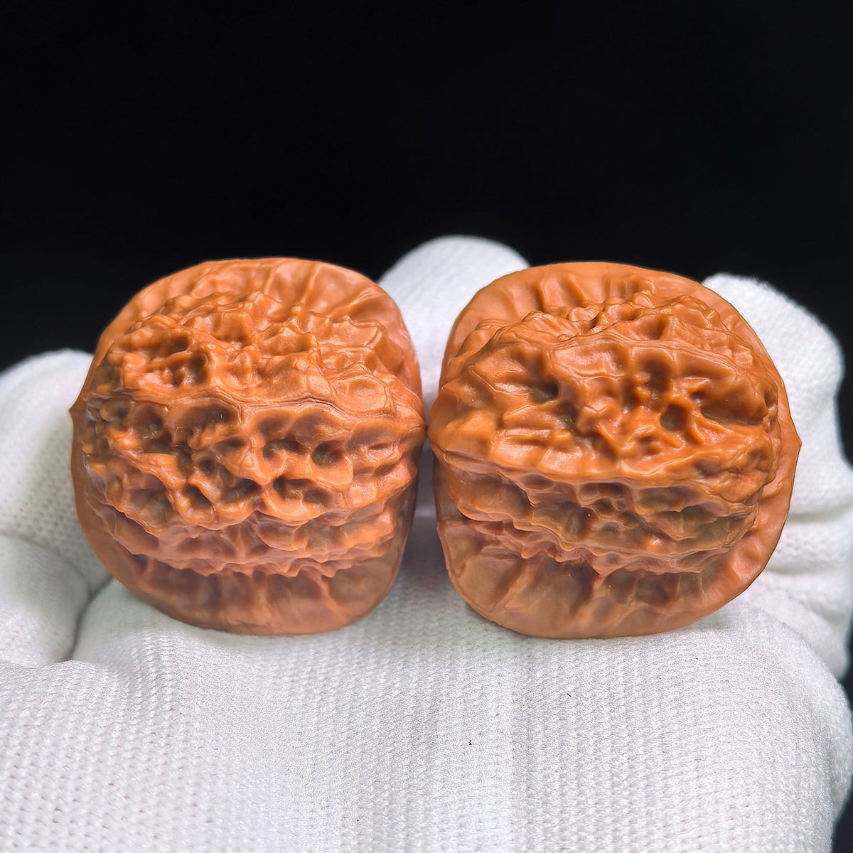 "Porcelain Doll x Chengde Official Seal" Ciwawawa CWW-802C Heirloom Wenwan Walnuts Pair | 35.0mm x 35.0mm | CWW-802C - ThePatinaProject