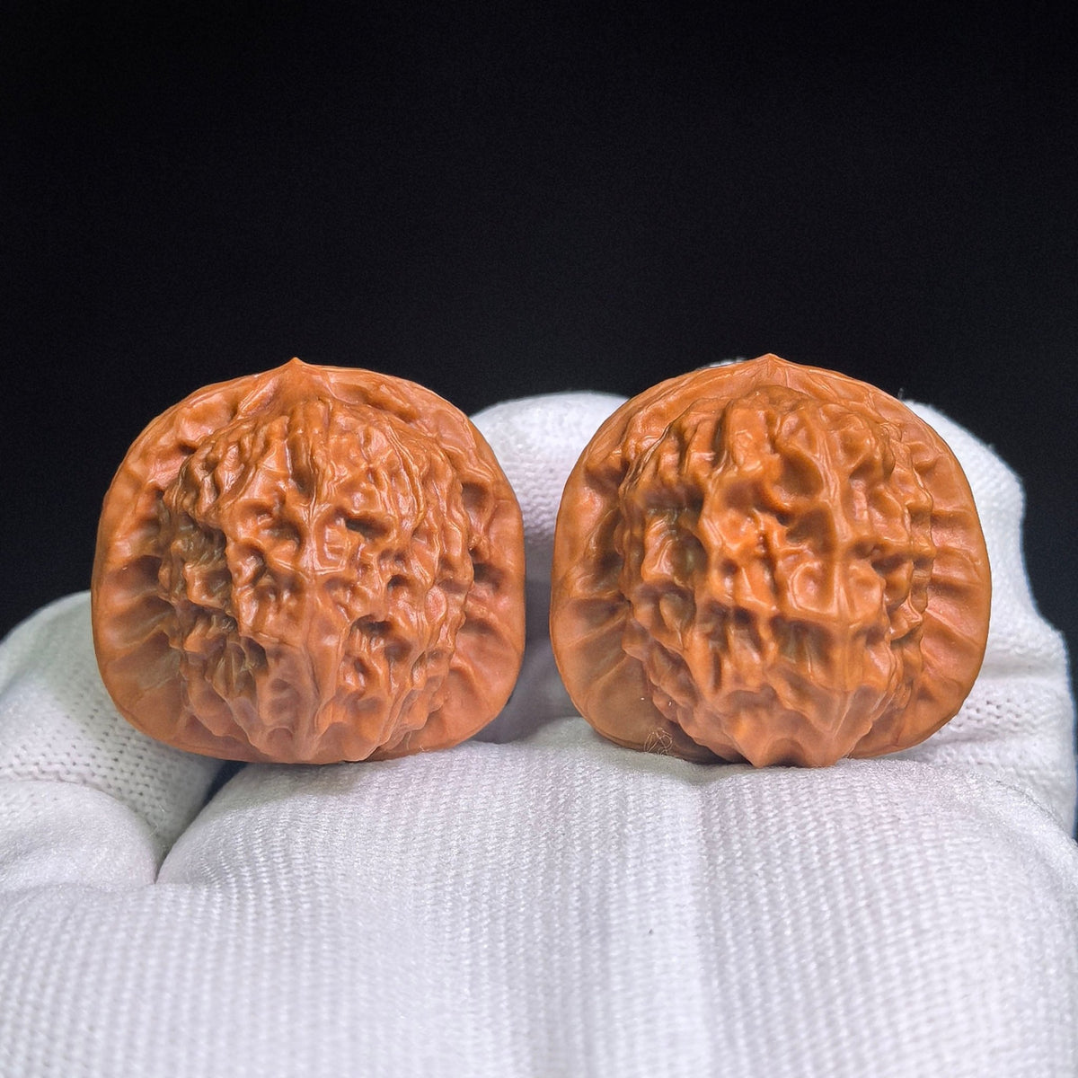 "Porcelain Doll x Chengde Official Seal" Ciwawawa CWW-802C Heirloom Wenwan Walnuts Pair | 35.0mm x 35.0mm | CWW-802C - ThePatinaProject