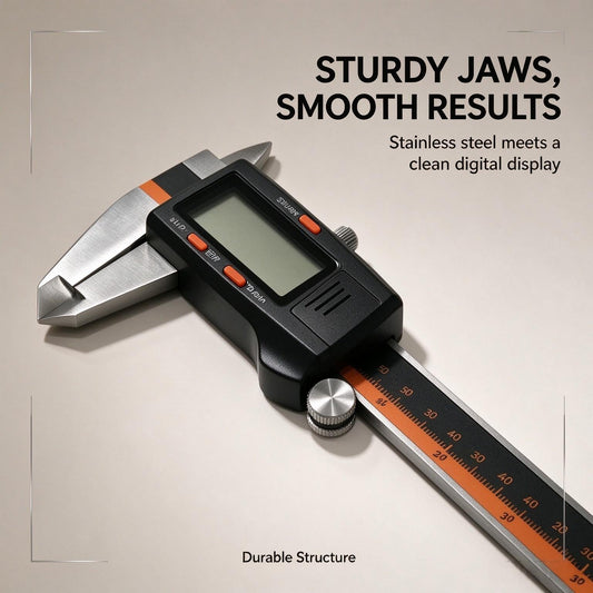 Precision Digital Vernier Caliper | Stainless Steel Electronic Micrometer with Large LCD Screen, mm/inch Conversion & Zero Function (Protective Case Included) - ThePatinaProject