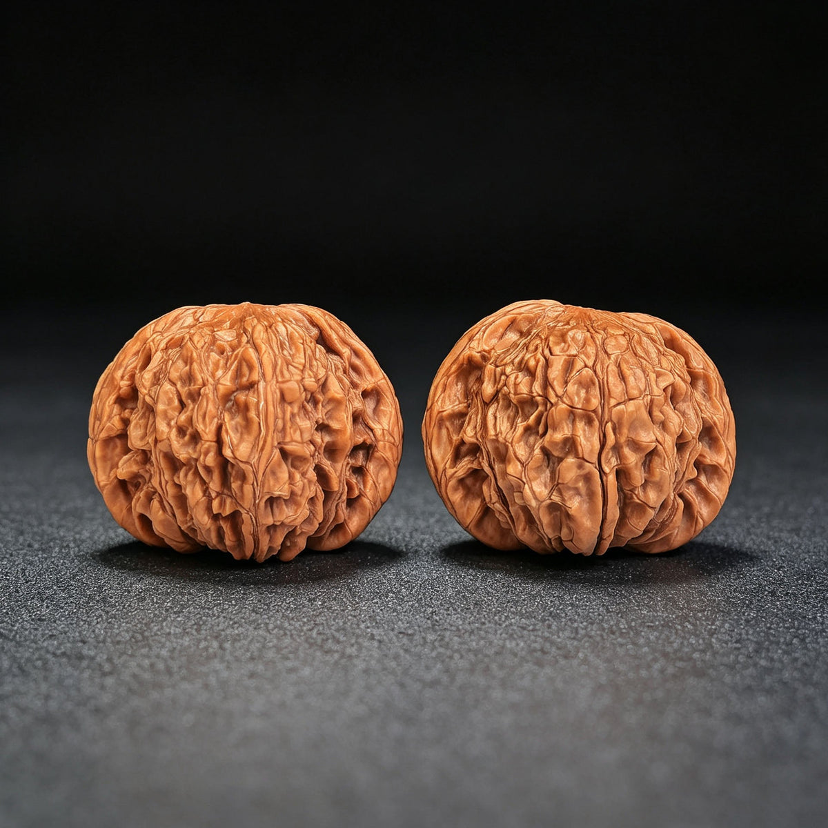 Precision-Matched Classic Millstone (Mopan) Scholar Walnut Pair — 46.0mm x 42.0mm | MP-CWB0E - ThePatinaProject