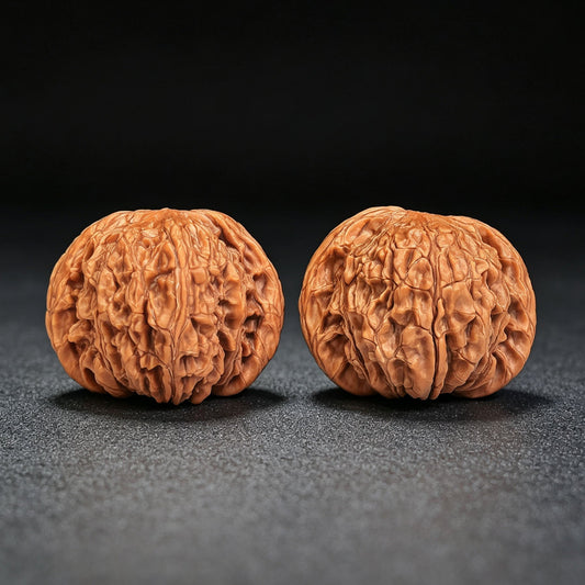 Precision-Matched Classic Millstone (Mopan) Scholar Walnut Pair — 46.0mm x 42.0mm | MP-CWB0E - ThePatinaProject