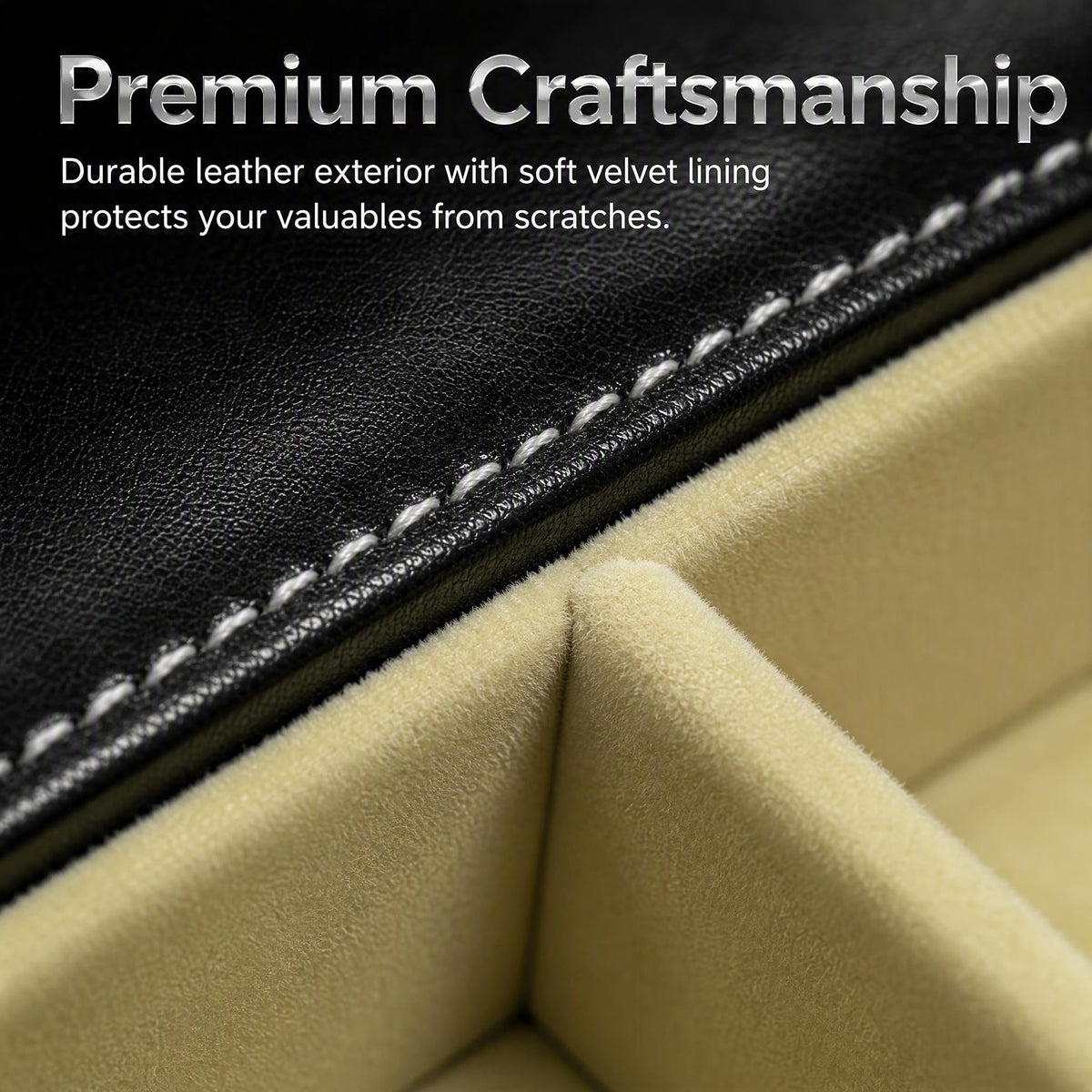 Premium 3-Compartment Leather-Finish Wenwan Walnut Display & Storage Box — 6.18" x 4.37" x 3.11" - ThePatinaProject