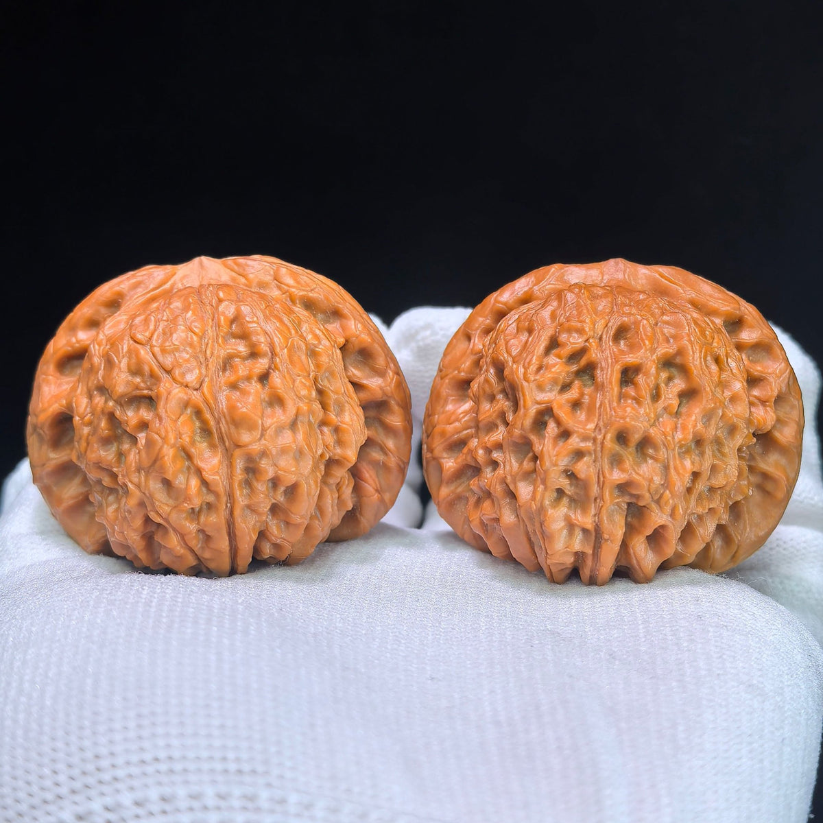 Premium Xue Qi Lin Wenwan Walnuts 45x42mm - Pair XQL-1301C - Blood Kylin Lion Head Hand Exerciser - Heavy Scale Texture Fidget Toy - ThePatinaProject