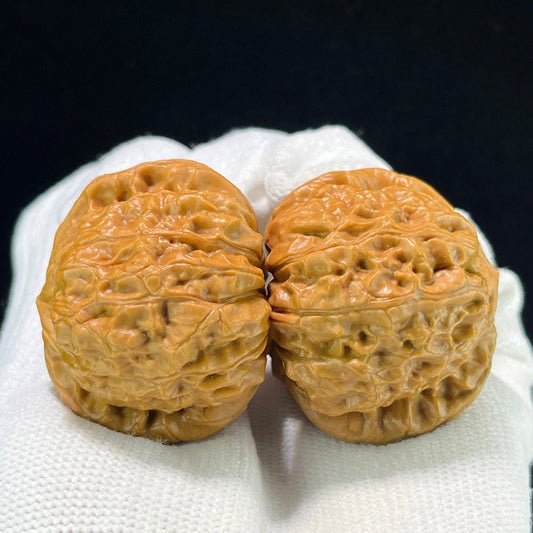 "Pumpkin Block" Nanguadun Wenwan Walnuts Pair | 39.0mm x 40.0mm | NGD-1005 - ThePatinaProject
