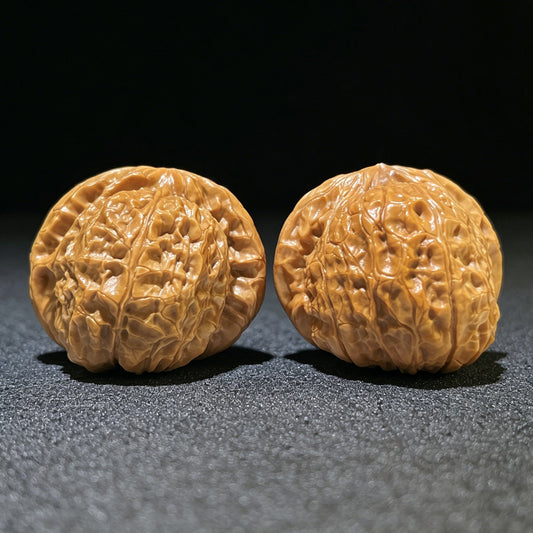 "Pumpkin Block" Nanguadun Wenwan Walnuts Pair | 42.0mm x 44.0mm | NGD-1102 - ThePatinaProject