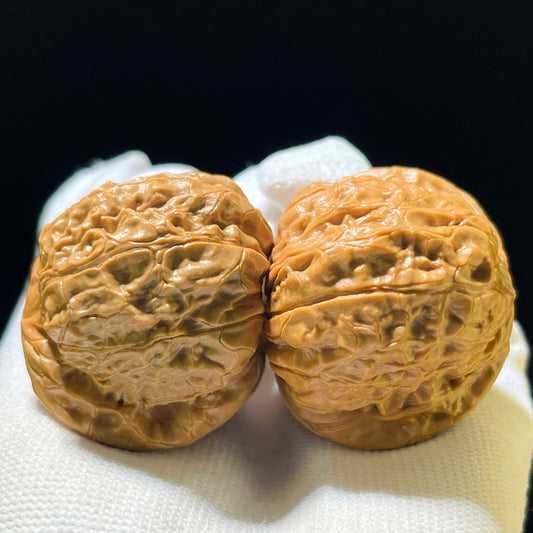 "Pumpkin Block" Nanguadun Wenwan Walnuts Pair | 42.0mm x 44.0mm | NGD-1102 - ThePatinaProject