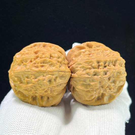 "Pumpkin Block" Nanguadun Wenwan Walnuts Pair | 43.0mm x 45.0mm | NGD-1003 - ThePatinaProject